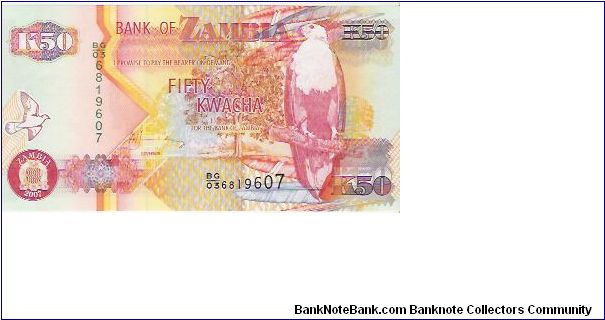NEW 2007 ISSUE
50 KWACHA
BG/03 6819607 Banknote