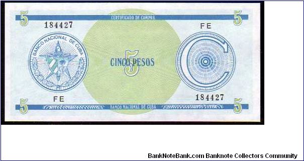 5 Pesos
Pk Fx13
-----------------
Foreign Exchange Certificate
----------------- Banknote