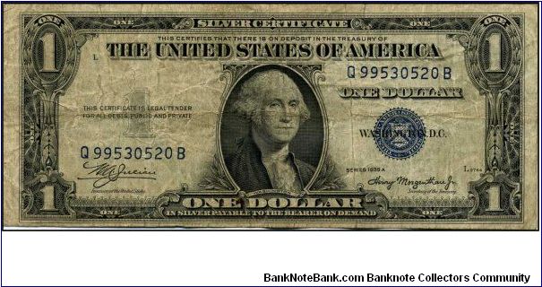 Series 1935A $1 Silver Certificate.  Serial: Q99530520B Banknote