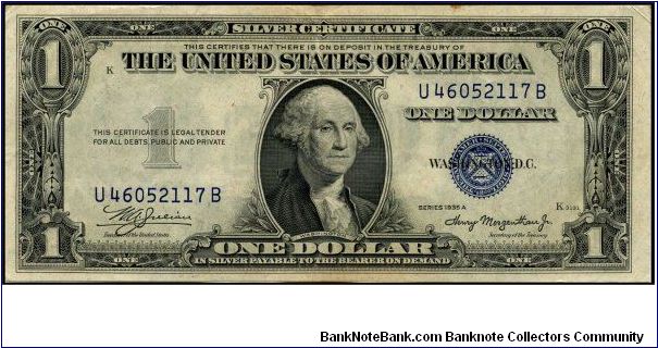 Series 1935A $1 Silver Certificate.  Serial: U46052117B Banknote