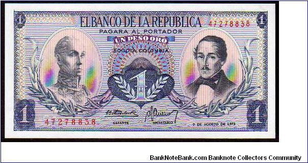 1 Peso Oro__
pk# 104e__
07-08-1973
 Banknote