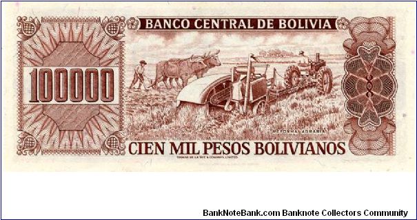 Banknote from Bolivia year 1984