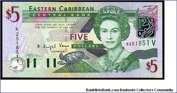 *EASTERN CARIBBEAN STATES*
________________

5 Dollars
Pk 42V
----------------
Suffix -V-
---------------- Banknote