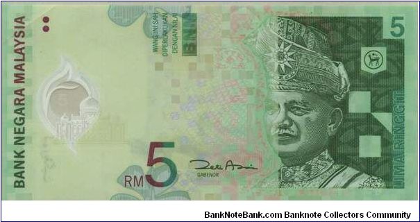 11th Series Malaysia RM5 Polymer note with Error in Obverse. The King's figure printing partly missing dark green color. Now it is for Sale!! Great chance to own a Rare Error note. Banknote