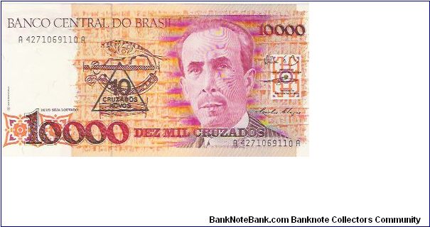 10,000 CRUZADOS

SERIES 4172-4502

A 4271069110 A

P # 218B Banknote