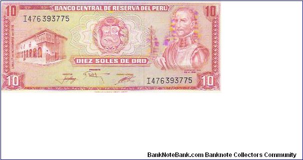 10 SOLES DE ORO

I 476393775

P # 112 Banknote