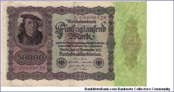 50,000 MARK

C 06696528

P # 79 Banknote