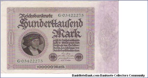 100,000 MARK

G 03422275

P # 83A Banknote