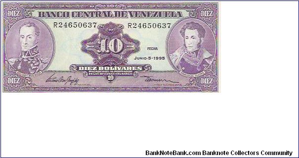 10 BOLIVARES

R24650637

P # 61D Banknote