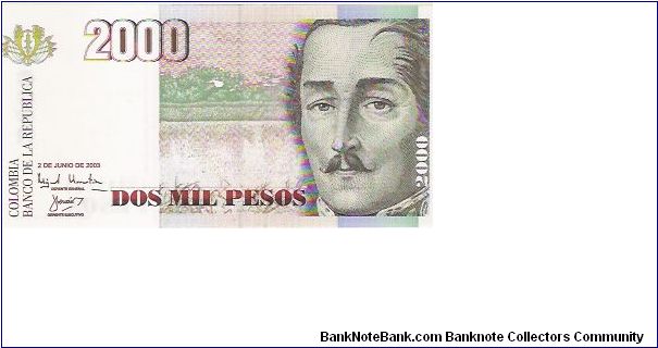 Banknote from Colombia year 2003