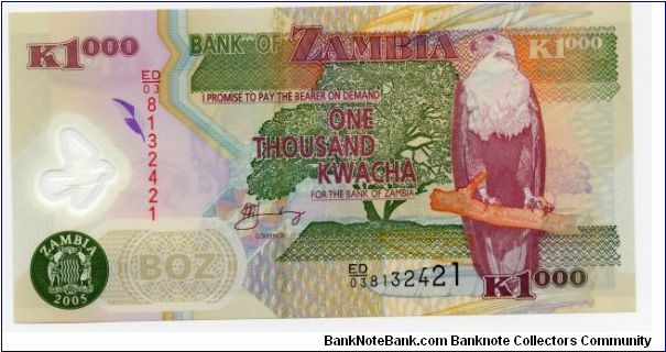 1000 Kwacha 
Polymer note Banknote