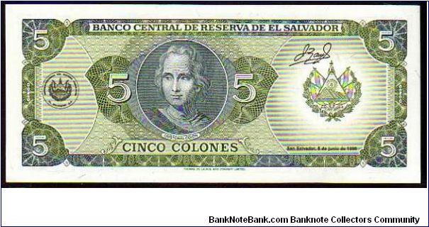 Banknote from El Salvador year 1990