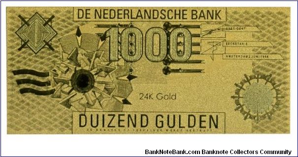 24K Gold foil banknote, all currency available Banknote