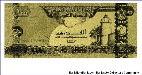 24K Gold foil banknote, all currency available Banknote