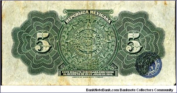 Banknote from Mexico year 1915