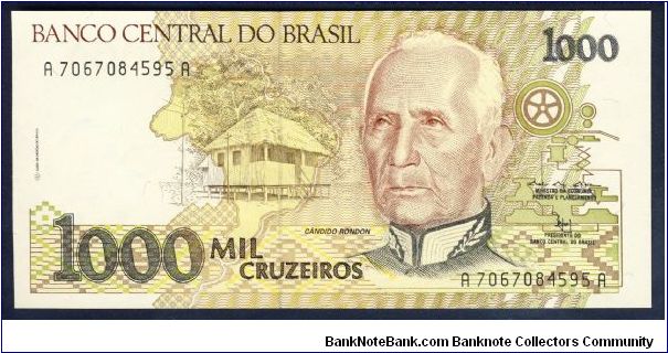 Brazil 1000 Cruzeiros 1991 P231c. Banknote