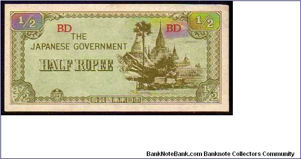 * BURMA *
________________

1/2 Rupee
Pk 13b
----------------
Japanese Government
---------------- Banknote