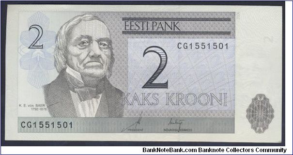 Estonia 2 Krooni 2006 PNEW. Banknote