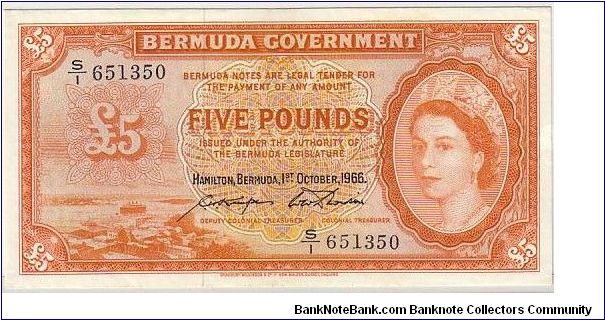 BERMUDA-5POUNDS
 JUST LIKE YELLOW GOLD- NICE TO LOOK AT ! Banknote