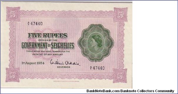 GOVERNMENT OF SEYCHELLES
-5 RUPEES Banknote