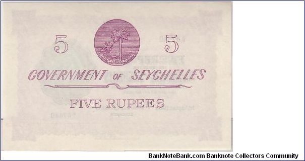 Banknote from Seychelles year 1954
