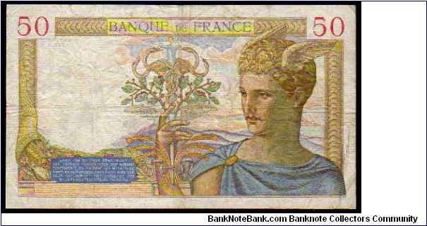 Banknote from France year 1937