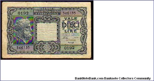 10 Lire
Pk 32 Banknote