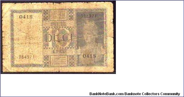 Banknote from Italy year 1935