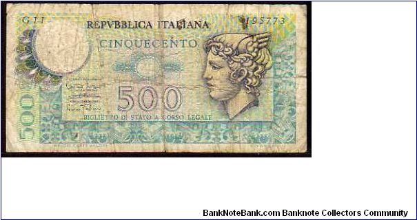 500 Lire
Pk 94 Banknote