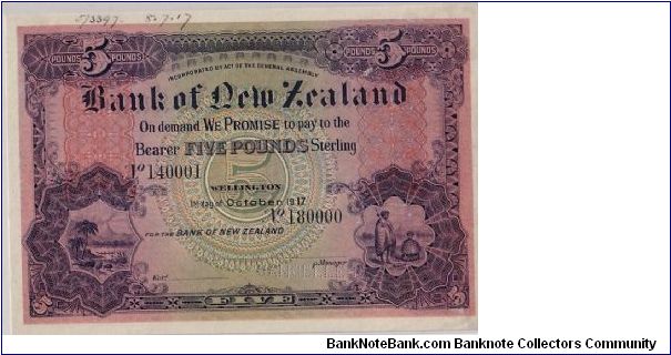RESERVE BANK OF NEW ZEALAND-
 5 POUNDS. A CLASS IN ITS OWN Banknote
