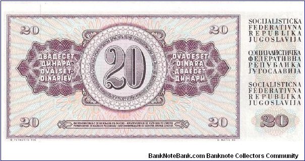 Banknote from Yugoslavia year 1974