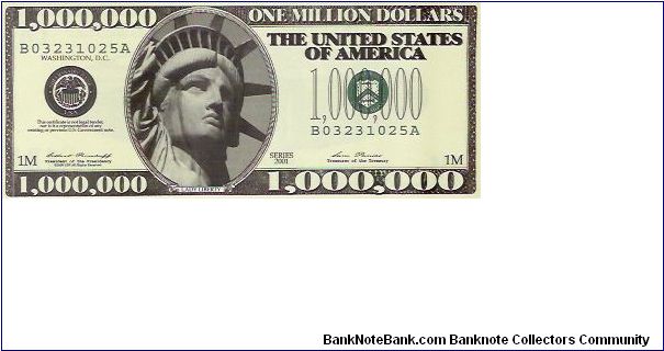 1,000,000 Dollars

B03231025A Banknote