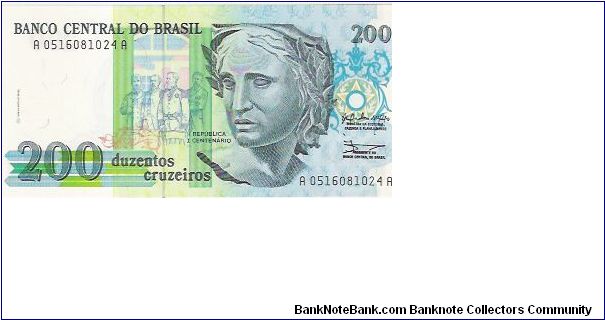 200 CRUZEIROS

A 0516081024 A

P # 229 Banknote