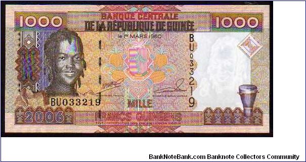 1000 Francs
Pk New Banknote