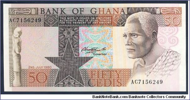 Ghana 50 Cedis 1980 P22b. Banknote