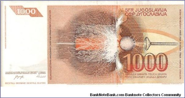 Banknote from Yugoslavia year 1990