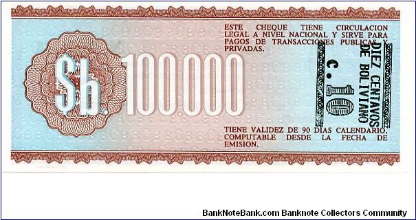 Banknote from Bolivia year 1984