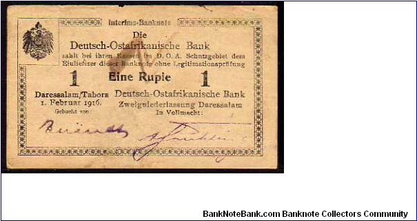 (German East Africa-Tanganyka)

1 Rupee
Pk 19

Series -K2- Banknote