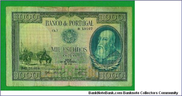 1000 escudos 1942
vf scarce Banknote