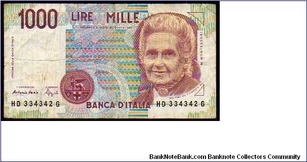 1000 Lire __
Pk 114b

(Sign. Fazio-Speziali) Banknote