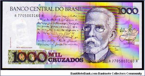 1000 Cruzados__
Pk 213 b__signatures: Maílson Ferreira Da Nóbrega & Elmo de Araújo Camões__
1987-1988
 Banknote