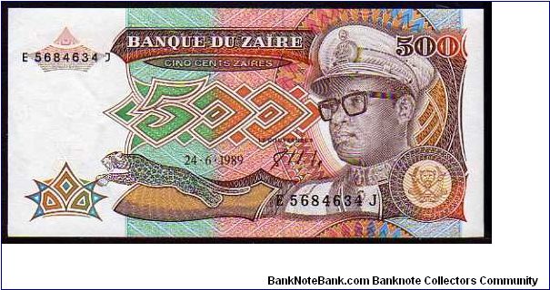 *ZAIRE*
_________________

500 Zaires
Pk 34b
----------------- Banknote