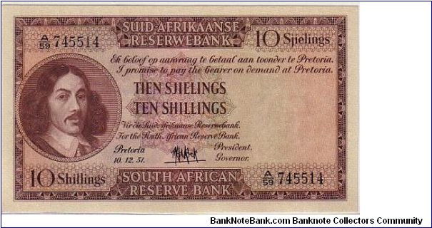 south africa-
 10/- the last shillings note Banknote