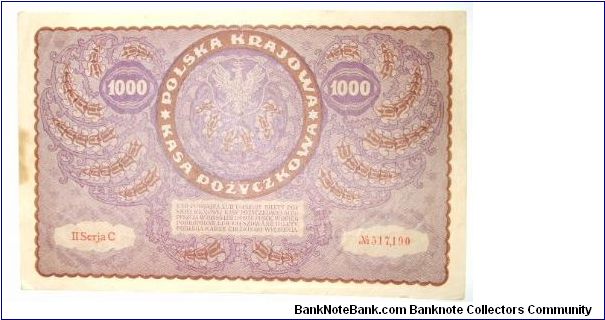 Banknote from Poland year 1919