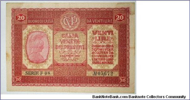 20 lira Italia. casa veneti di prestiti Banknote