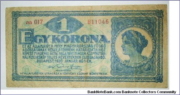 1 korona Banknote