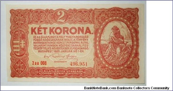 2 korona 1920 Banknote