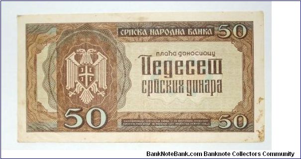 Banknote from Serbia year 1942