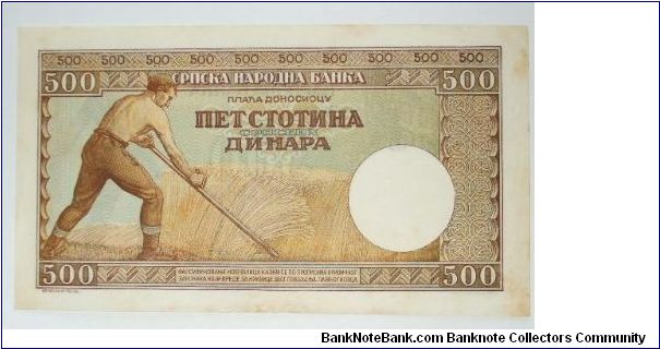 Banknote from Serbia year 1942