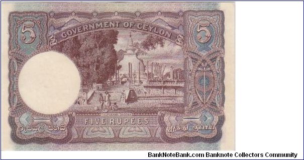 Banknote from Sri Lanka year 1944